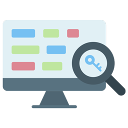 Searching for keywords icon